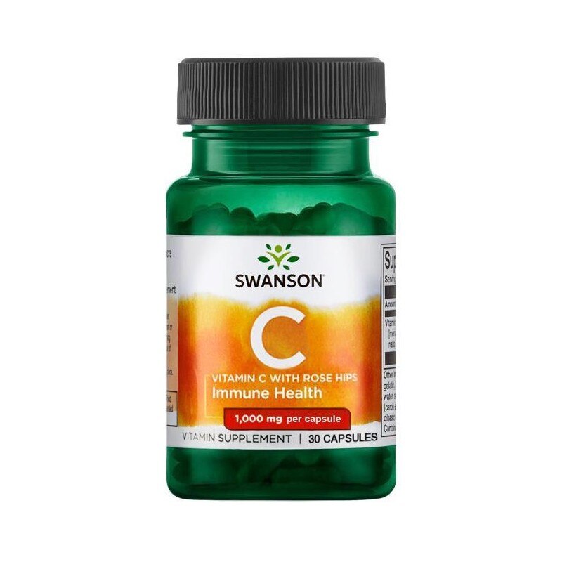 Swanson Vitamin C & Rose Hips Extract (Vit.C & Macese) 1000 mg, 30
