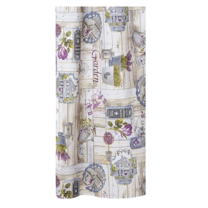 Material textil pentru draperie imprimat Lavander Lila, model divers, multicolor, 100x280 cm
