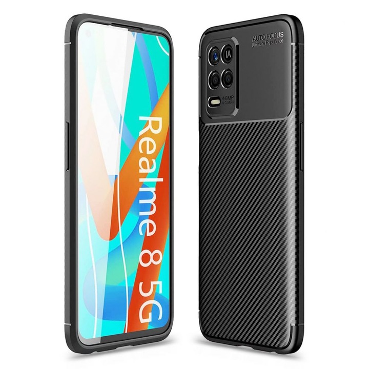 TECH-PROTECT TPUCARBON, Realme 8 5G / Narzo 30 5G, tok, Black