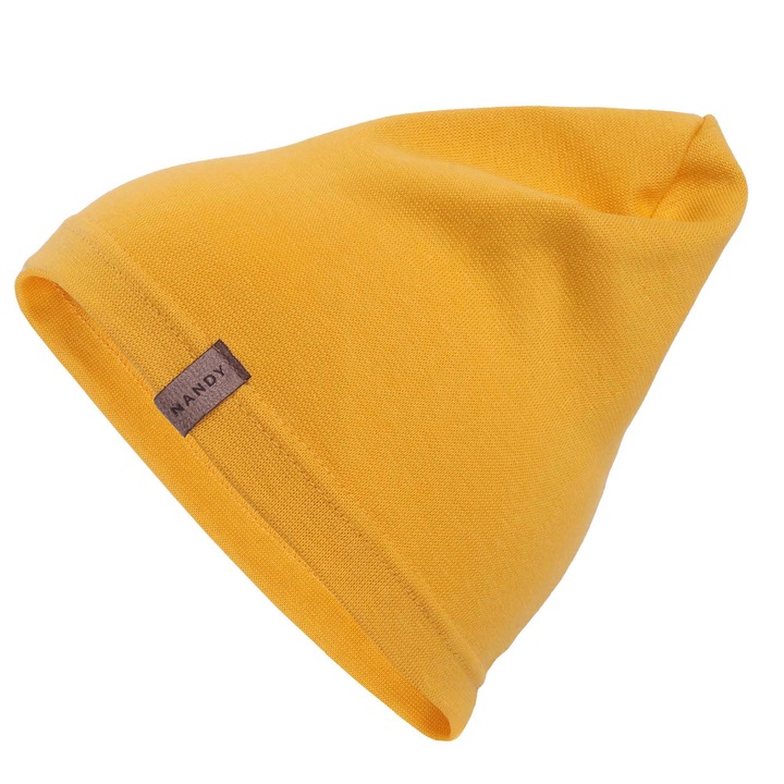 Caciula tip beanie, Unisex, Nandy, Galben