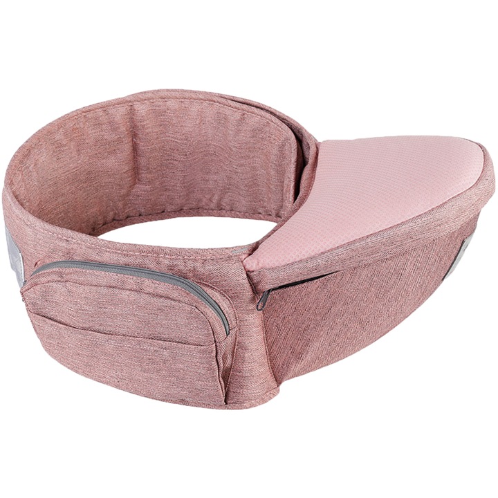 Marsupiu ergonomic tip centura cu scaunel, Opalberry, 3-20 Kg, Roz sampanie
