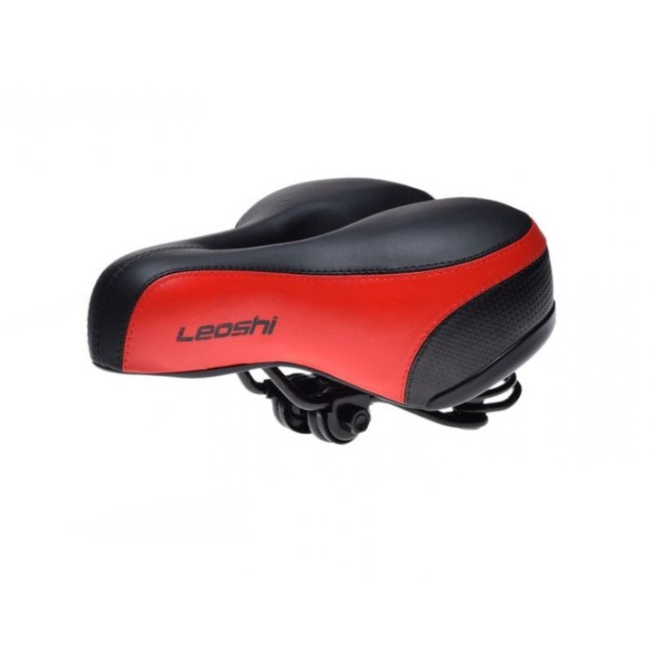 Sa cu arcuri WM pentru bicicleta cu gaura, culoare negru/rosu, Leoshi