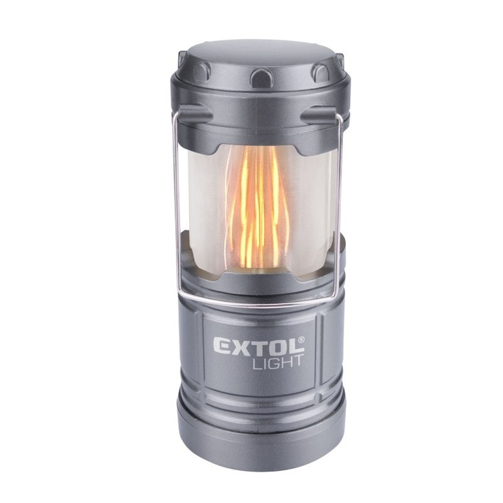 LED фенер, Extol, Телескопичен, 75lm/25lm пламъчен ефект