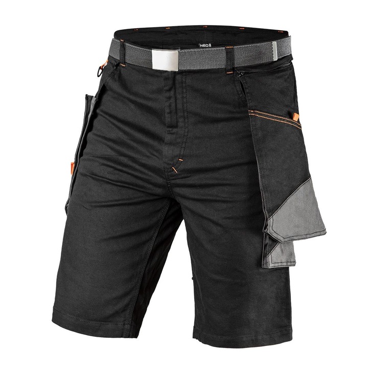 HD Slim работни шорти, подвижни джобове, размер XS, черни, Neo 81-278