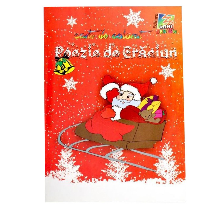 Carte de citit si colorat - POEZIE DE CRACIUN, 16 pagini, dimensiune 16,5 x 24 cm