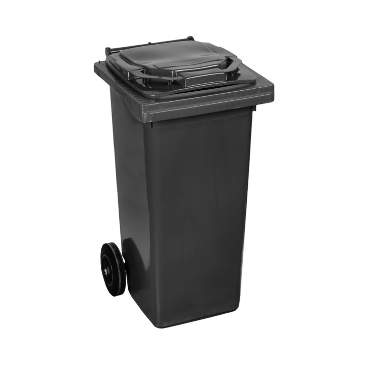 Pubela cu roti capacitate 240L, din plastic pentru deseuri, rezistenta la coroziune chimica