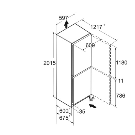 Combina frigorifica Liebherr CNd 5723 Plus, NoFrost, EasyFresh, 371 l, 201.5 сm, Clasa D, Alb
