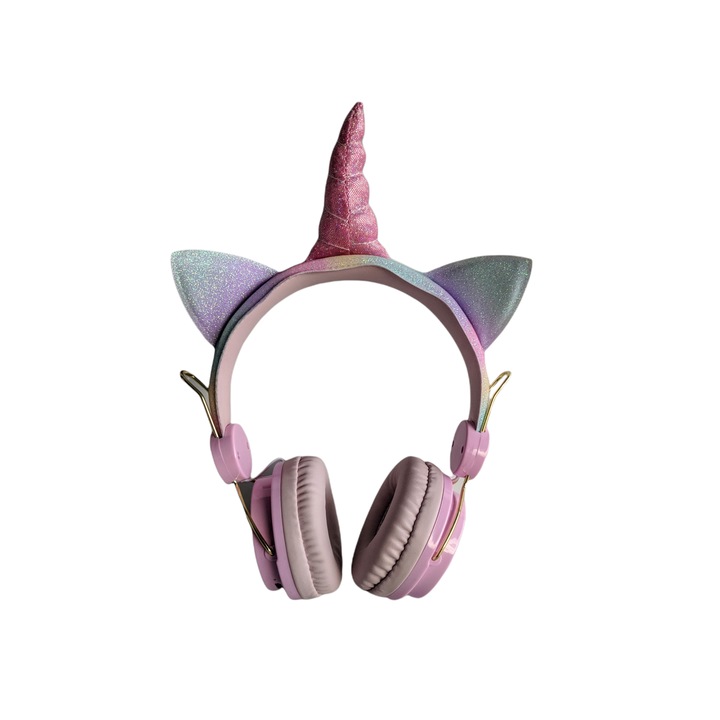 Gerdani BG vezeték nélküli fejhallgató gyereknek, unikornis, Bluetooth, Rózsaszín