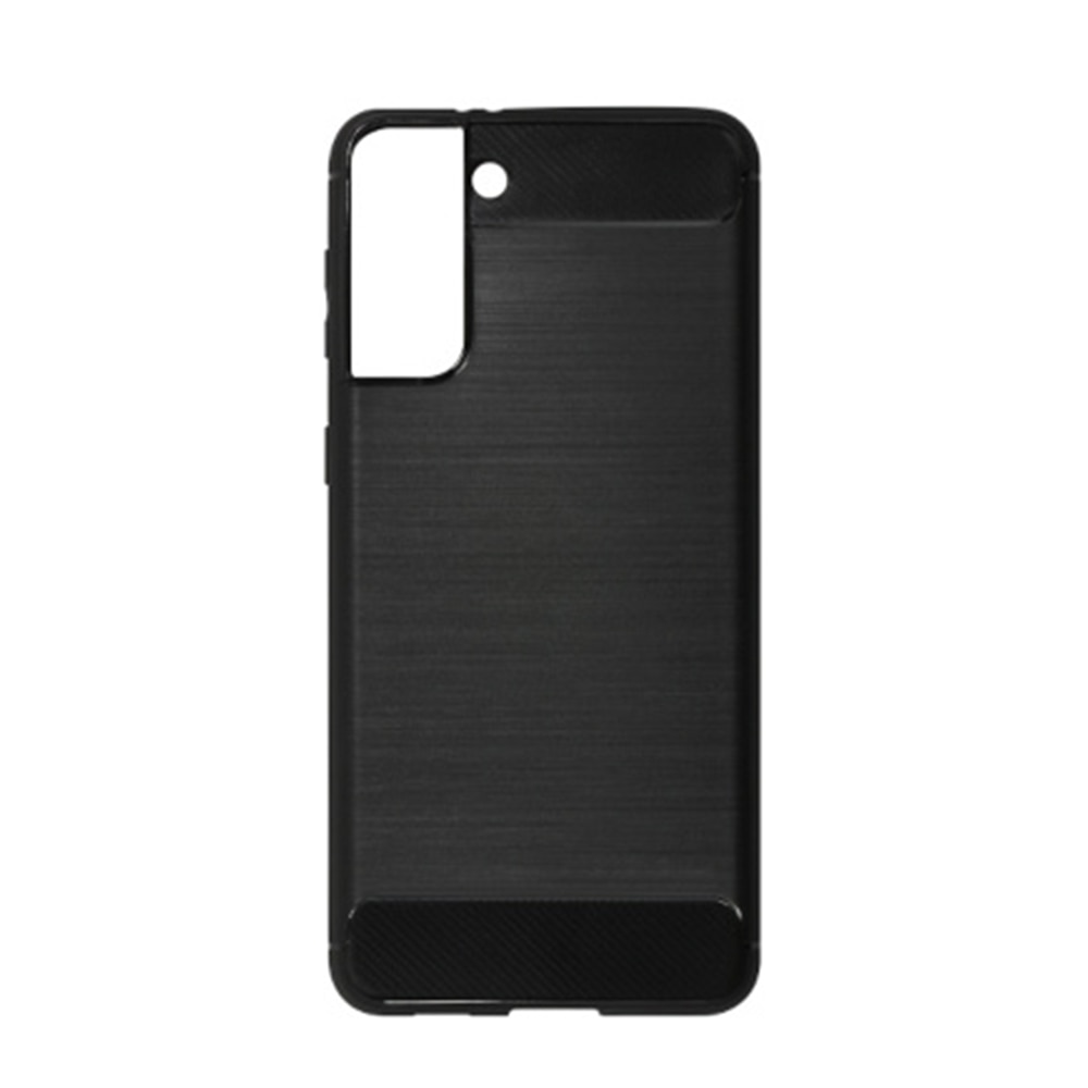 Husa de silicon pentru Samsung Galaxy S21 5G, Fibra de Carbon, Negru