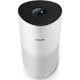 Пречиствател на въздух Philips AC1715/10, Серия 1000i, Пречиства помещения до 36 m², CADR 300 m3/h, 4 ръчни настройки на налягането (Nocturn, Turatia 1, 2, Turbo), HEPA и филтри с активен въглен, Свързани с приложението Air+, Режим Nocturn, Бял