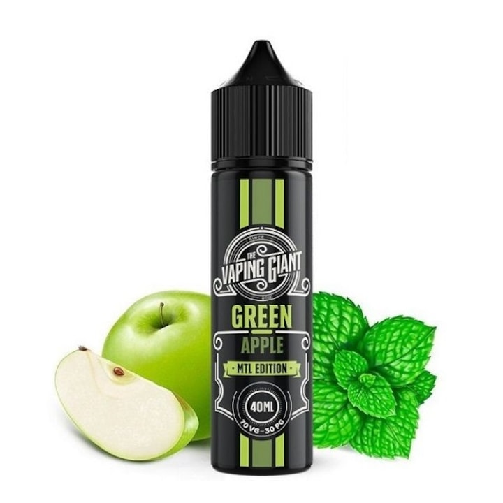 Lichid Tigara Electronica The Vaping Giant - Green Apple, 40ml, 0mg/ml