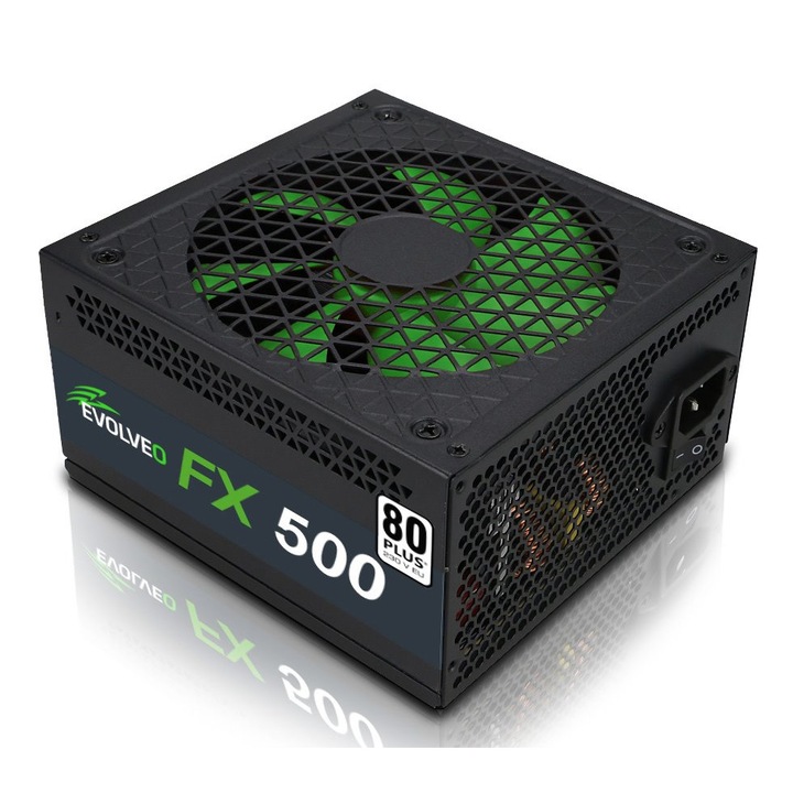 Tápegység, EVOLVEO FX 500, 500 W ATX, 14 cm, csendes, 80+