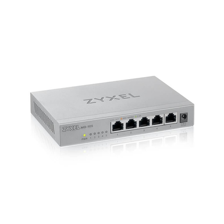 Суич ZyXEL MG-105 5 портов 2,5Gb, неуправляем