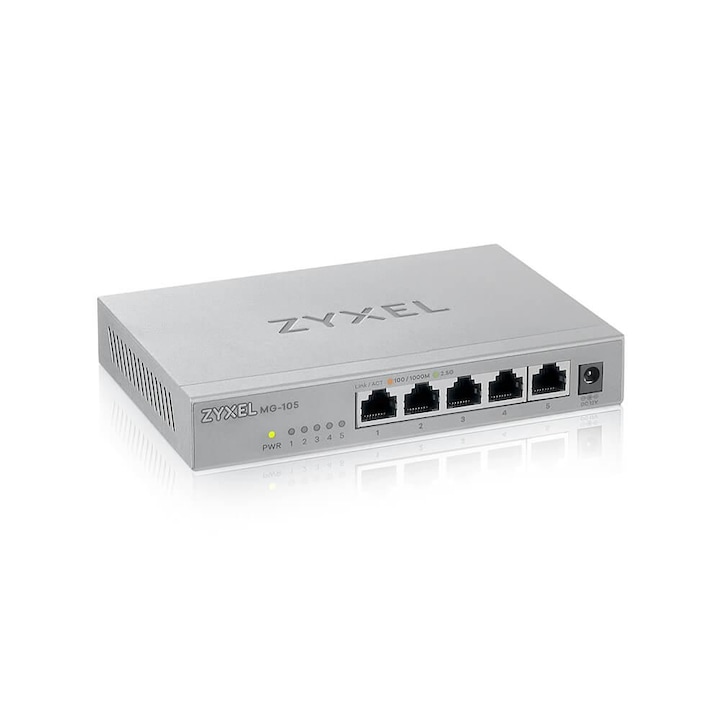 Суич ZyXEL MG-105 5 портов 2,5Gb, неуправляем