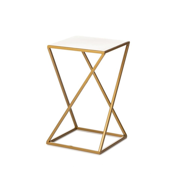 Поставка за цветя, Loft, 40x24x24 см, метал, златиста