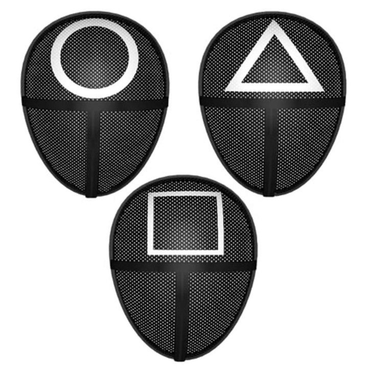 Комплект маски Squid game, Скуид гейм маска, Триъгълник, Кръг, Квадрат