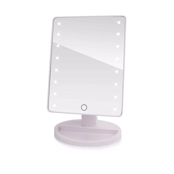 Oglinda pentru machiaj, cu iluminare LED, dreptunghiulara