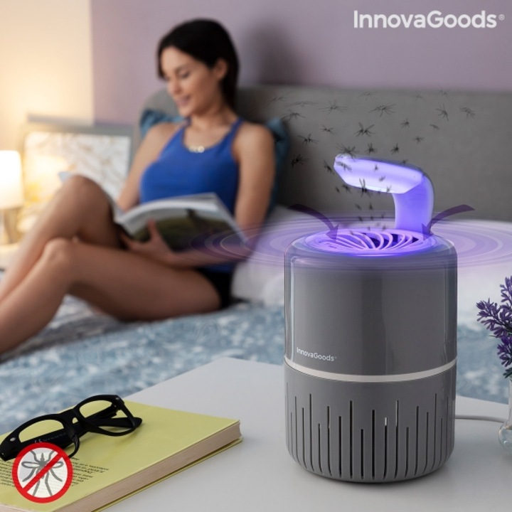 Лампа против комари чрез засмукване Innova Goods, USB кабел, LED, Сив