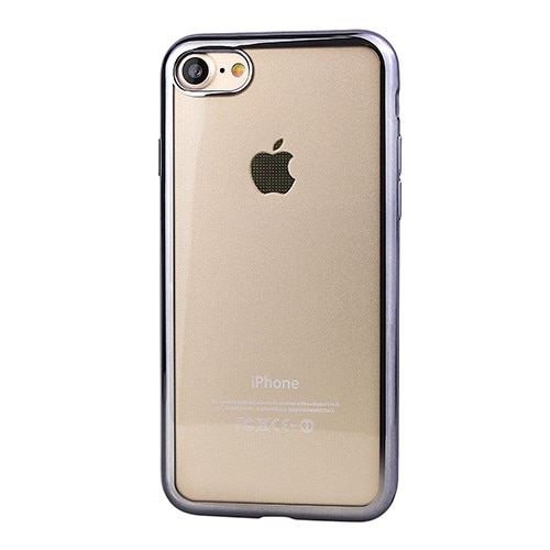 Capac protectie TPU, margini electroplacate, pentru Apple iPhone 7, gri inchis