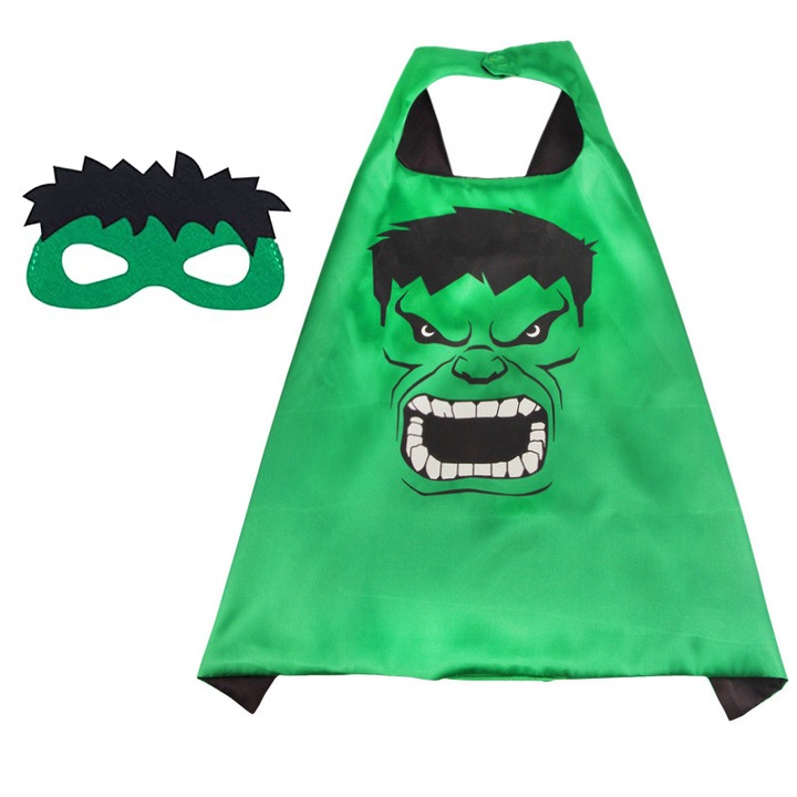 Комплект от 2 части, MorFansi, пелерина и маска, Хълк