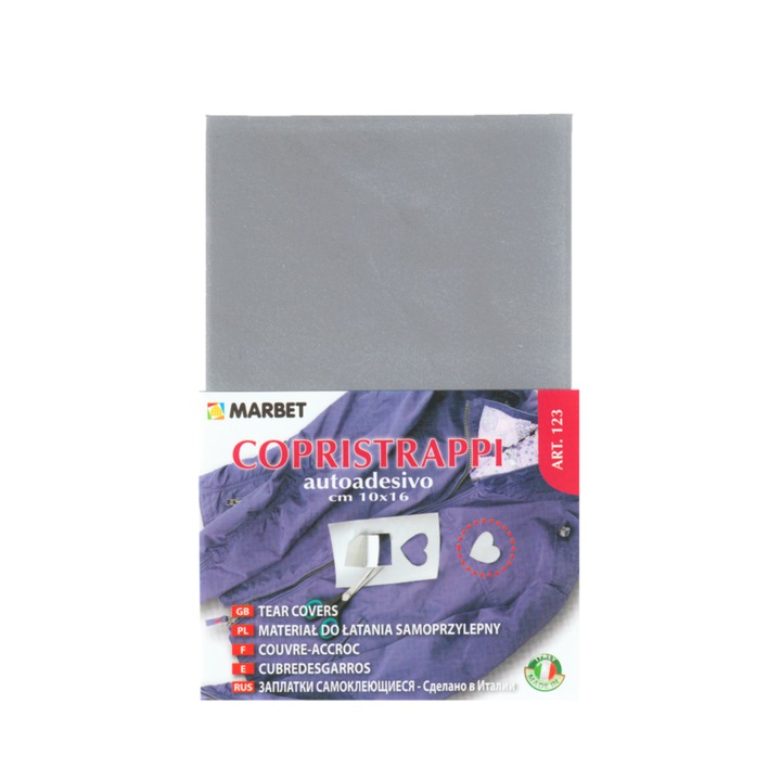 Petice pentru jachete, Marbet, impermeabile, autoadezive, 10x16 cm, Gri, 119