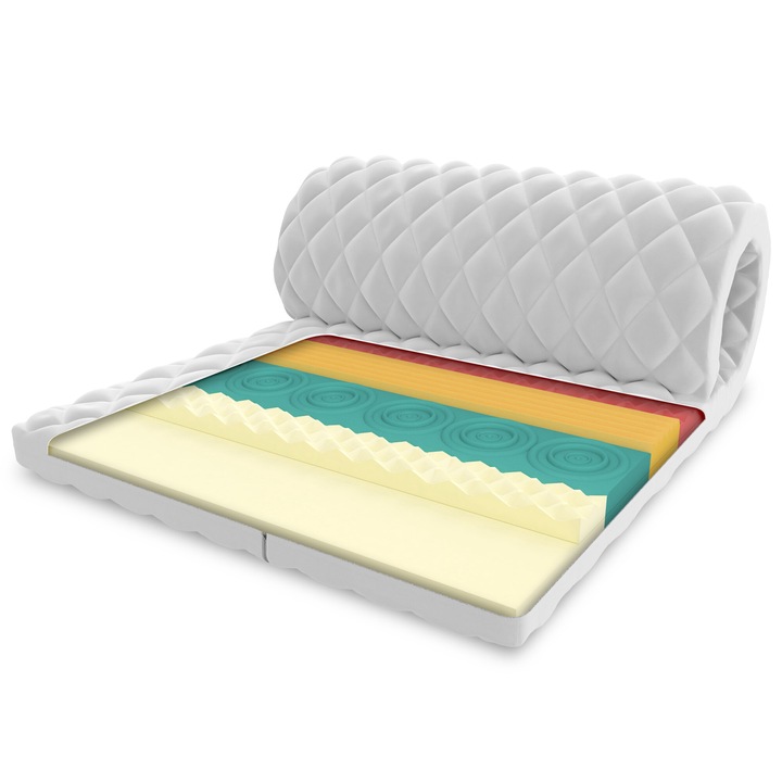 Topper, FDM, Frutti Double, 90x200x7 cm, spuma profilata HR, fermitate medie