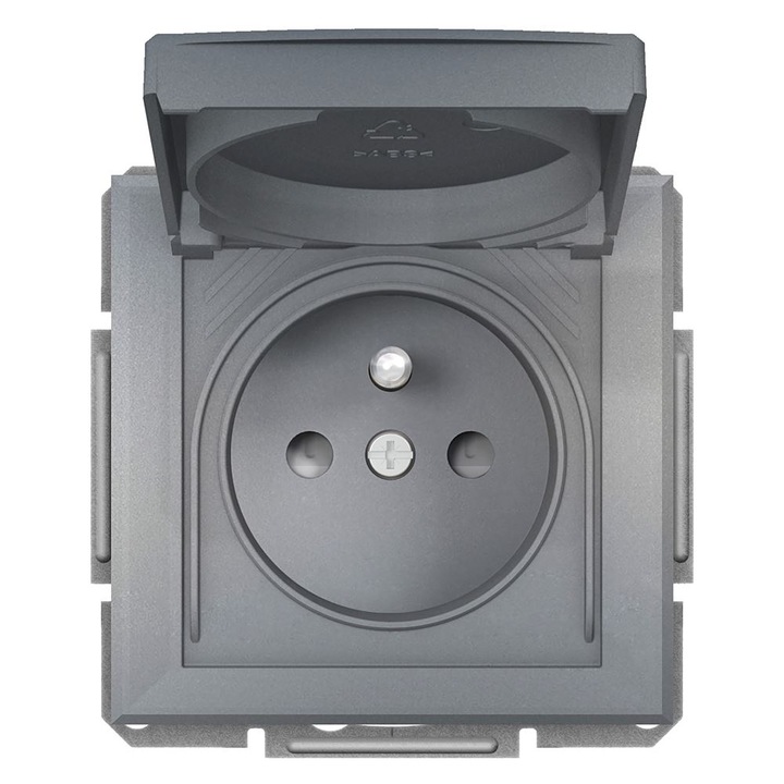 Priza 2P+PE IP44 la sistem de rame gri Asfora Schneider EPH2800662