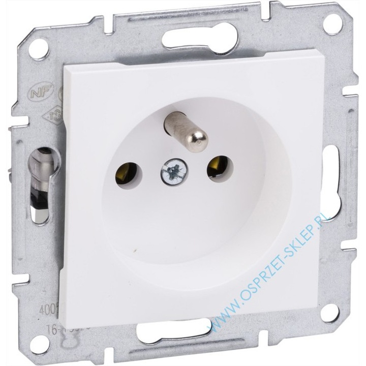 Контакт 2P+PE без рамка бяла Schneider Asfora