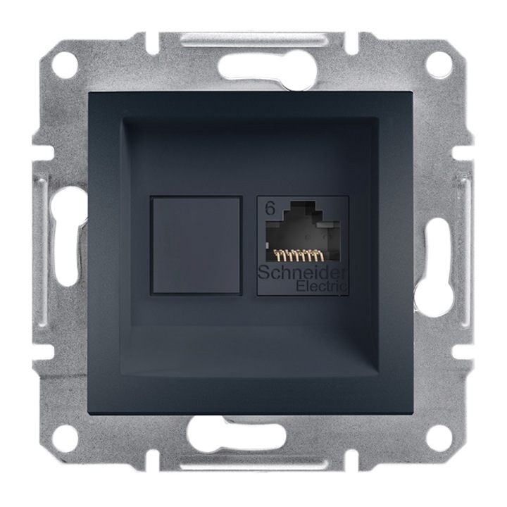 Priza calculator cat.6 UTP fara rama, antracit Schneider Asfora