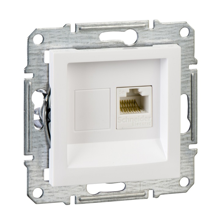 Priza de calculator categoria 5e UTP fara rama, alb Schneider Asfora