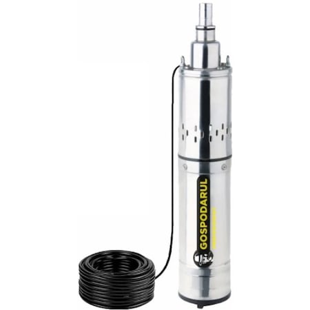 Pompa submersibila pentru apa curata Gospodarul Profesionist PMP0004.1, 1100 W, 30 l/min debit maxim, corp inox, 120 m inaltime maxima, 15 m cablu alimentare