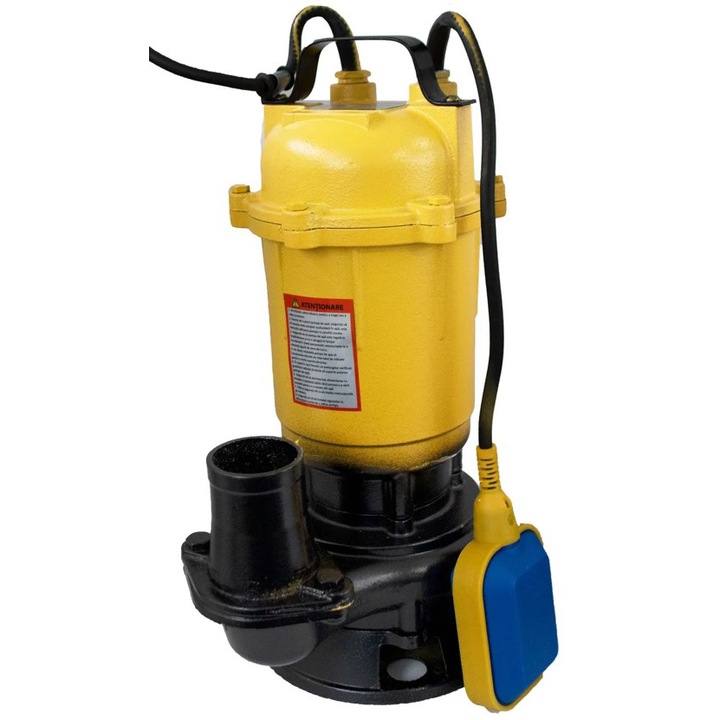 Pompa submersibila pentru apa menajera Gospodarul Profesionist PMP0009, 2700 W, 10000 l/h debit maxim, 10 m inaltime refulare, 2" racord, turbina din fonta