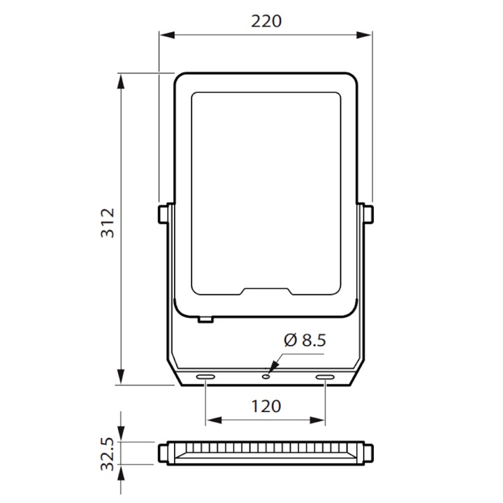 Proiector LED Simetric Philips Ledinaire BVP165 LED120/840, 100W, 12000 lm, lumina neutra 4000K, IP65, IK07