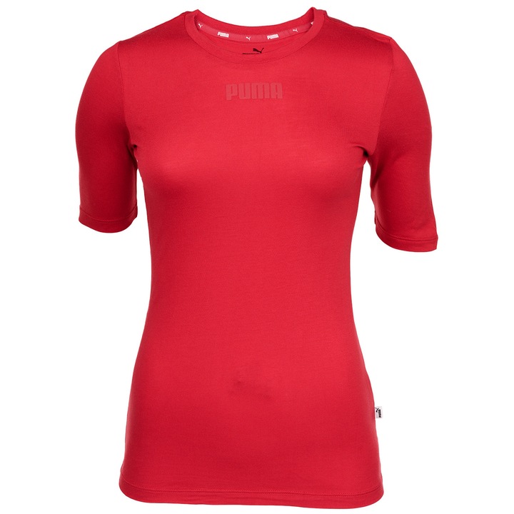 Puma női sportpóló, mellen kis logóval, Pamut, Piros