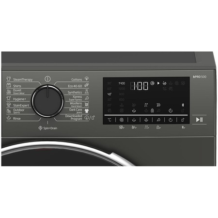 Пералня Beko B3WFU510418M, 10 кг, 1400 об/мин, Инверторен мотор, Сив