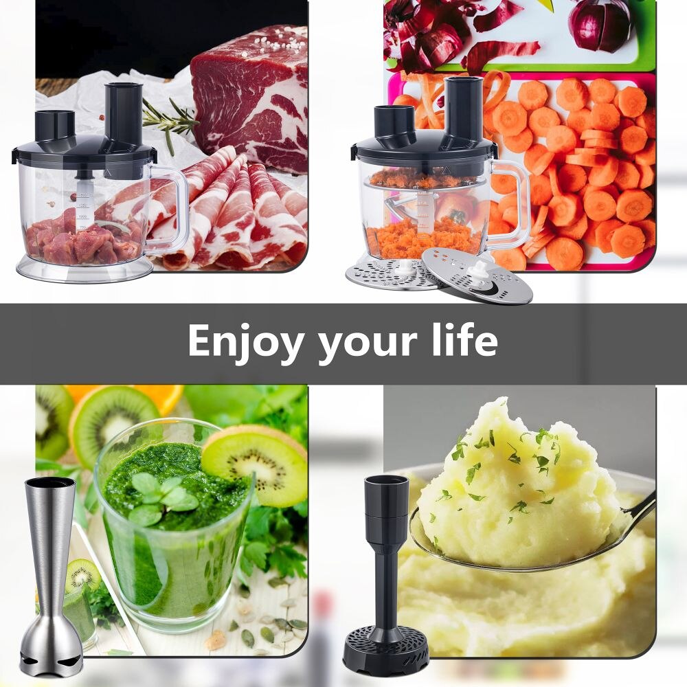 Blender de mana 4n1, GOLMEZIL, Inox, 800 W, 1500 ml, Argintiu eMAG.ro