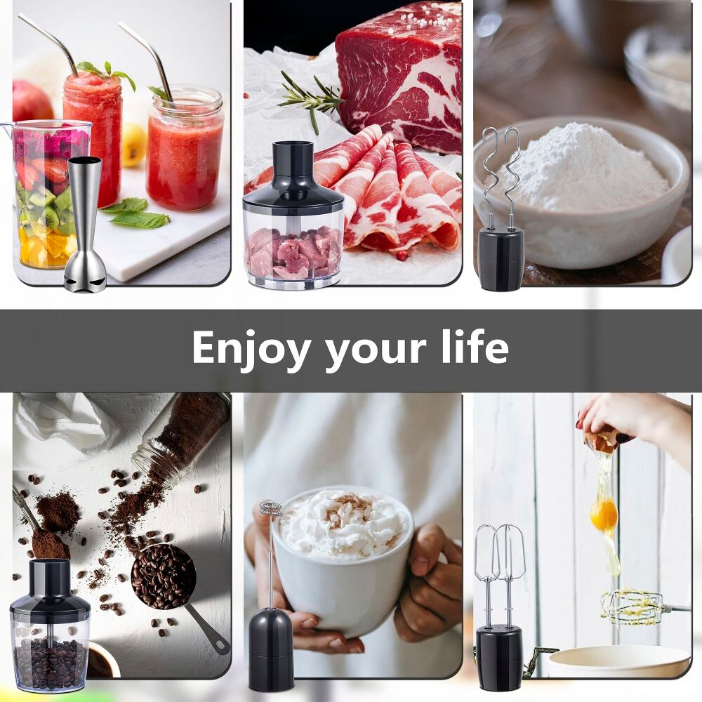 Blender de mana 6n1, GOLMEZIL, Inox, 800 W, 400/600/200 ml, Argintiu