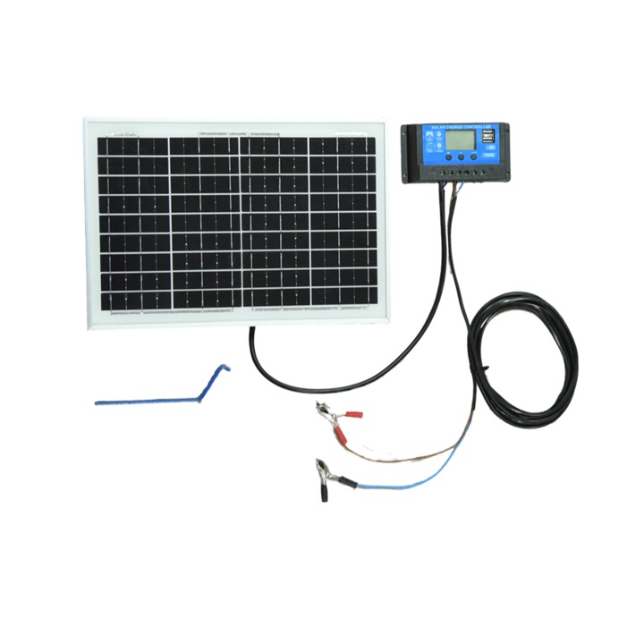 Panou Solar 10W cu suport si regulator pentru gard electric NEXON