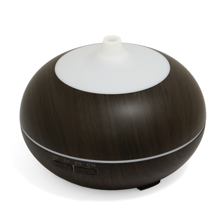 Difuzor Ulei/Aromaterapie cu ultrasunete Star-Light ODL-550RBR, 550ml, 8 culori LED, Telecomanda, Silentios, Oprire automata, Stejar inchis