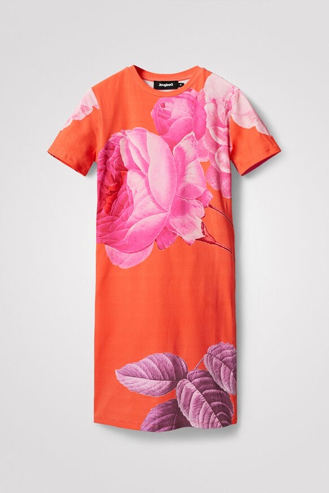 Rochie scurta cu imprimeu floral, Desigual x Monsieur Christian Lacroix, Slim fit