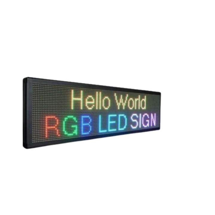 Világító reklám, KlaussTech, LED fény, RGB színek, méret 200x40 cm, fekete