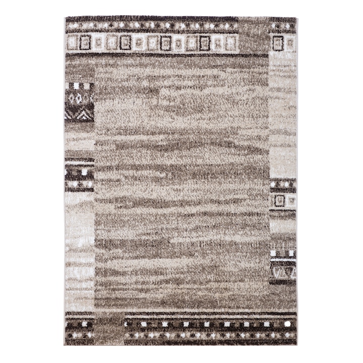 Covor modern, Cortinatex, Polipropilena, 200x290 cm, Bej/Maro