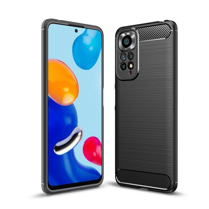 TECH-PROTECT TPUCARBON tok, Xiaomi Redmi Note 11 Pro / 11 Pro 5G, fekete