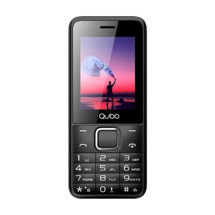 Мобилен телефон QUBO X-229, 2.44 инча, Dual SIM, 2G, Черен