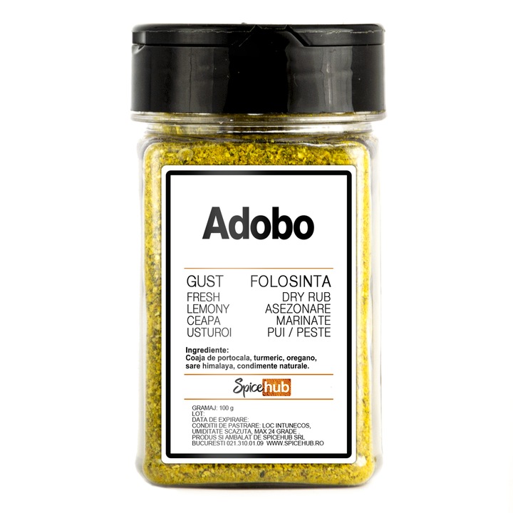 Condimente Adobo 100 g, Spicehub, turmeric, coajă de portocală