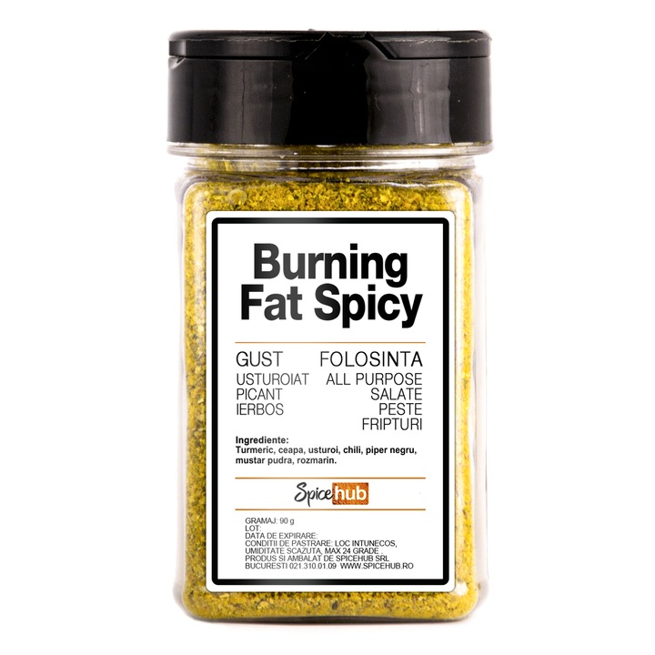Condimente Burning Fat Spicy, Spicehub, 90 g, 100% naturale, pentru fripturi si legume