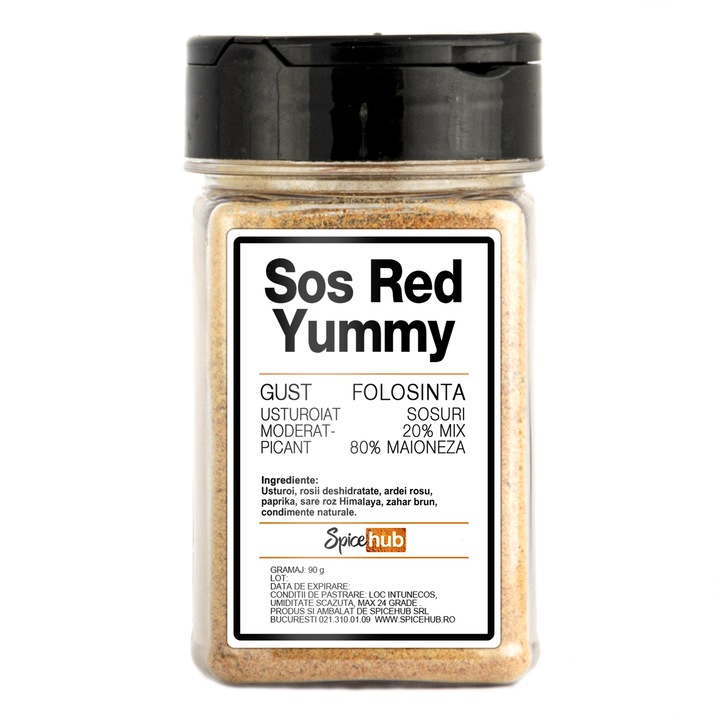 Condimente Sos Red Yummy, Spicehub, 100 g, usturoi, ardei rosu
