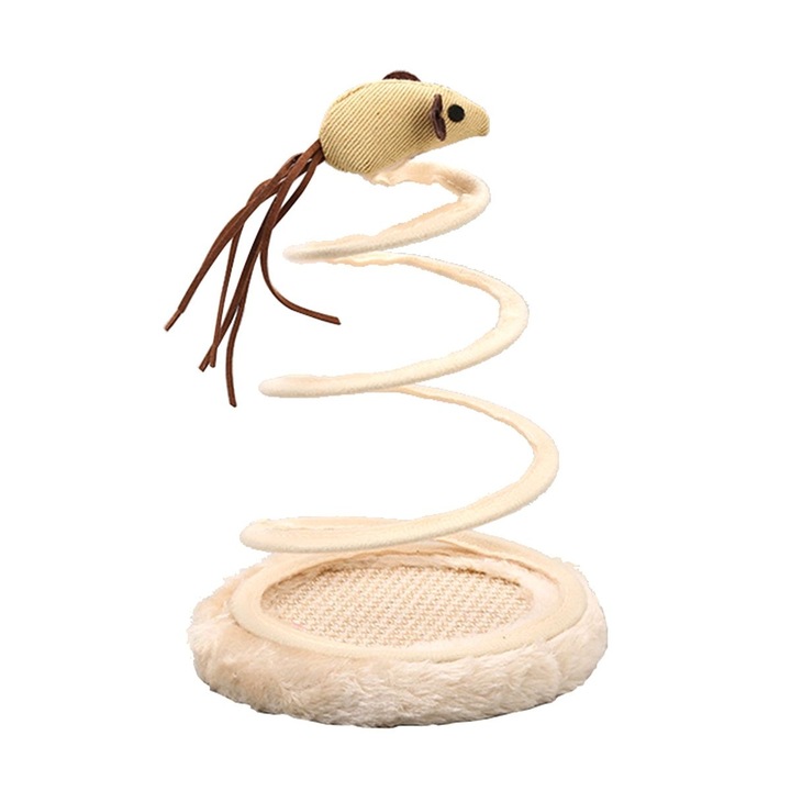 jucarie pentru pisici spirala elastica interactiva cu model mouse bej imagen 53_2_
6