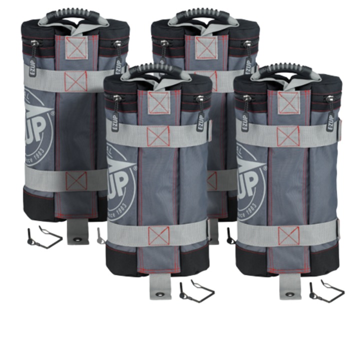 Set saci de nisip pentru fixare, E-Z UP, Negru, 20.5 kg, 4 buc