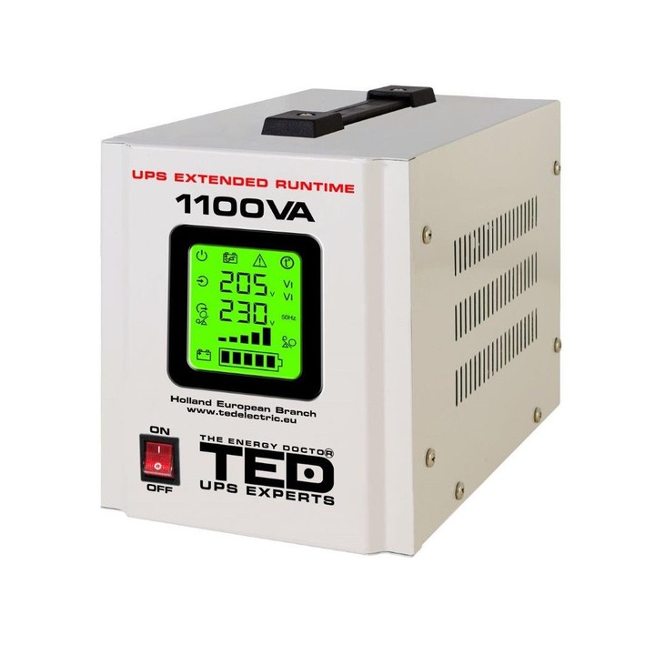 UPS 1100VA/700W runtime extins utilizeaza un acumulator (neinclus) TED UPS Expert TED000323